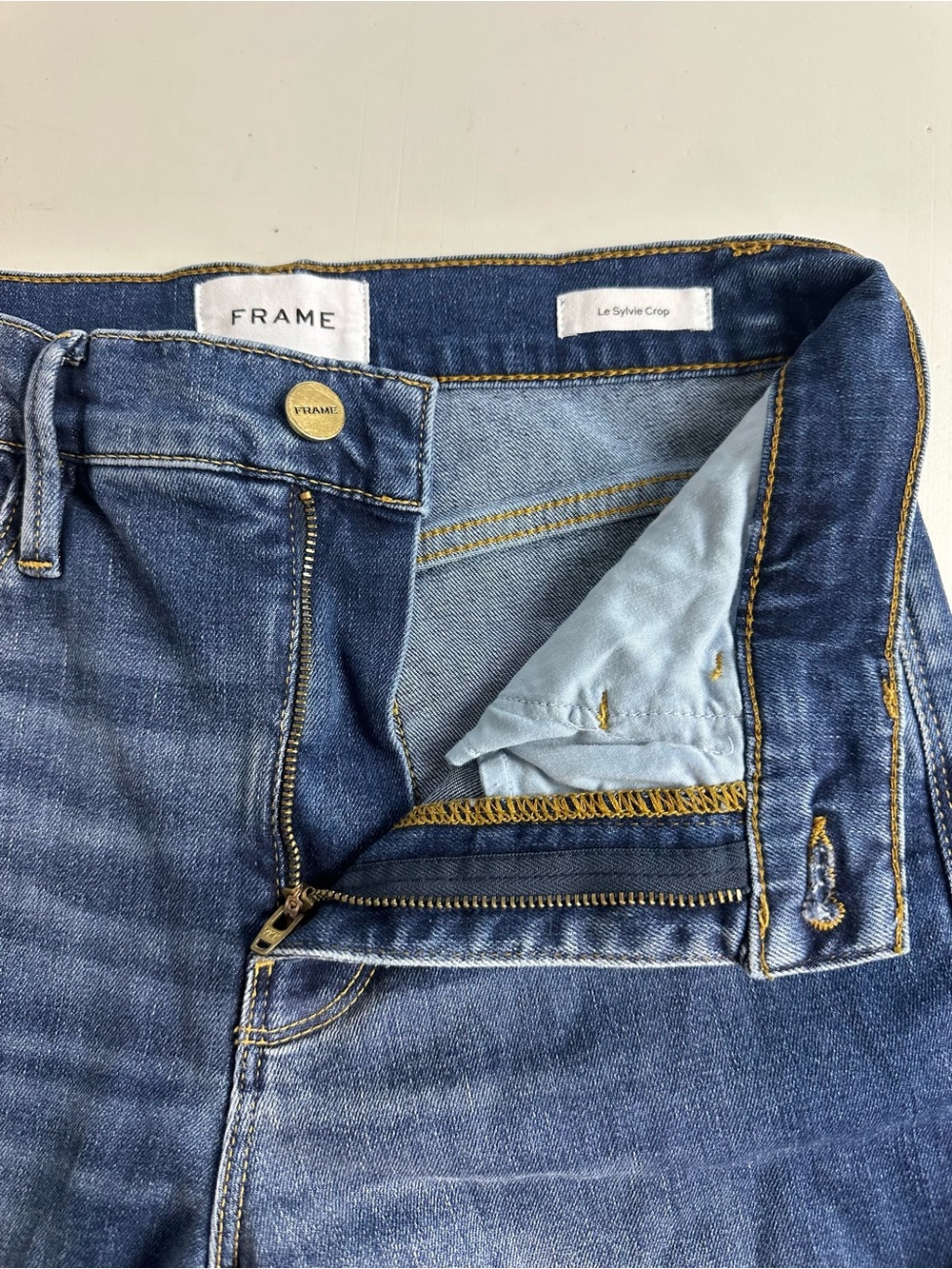 Frame Le Sylvie Crop Straight Leg Distressed Mid Rise Stretch Jeans Size 25 - Picture 11 of 15